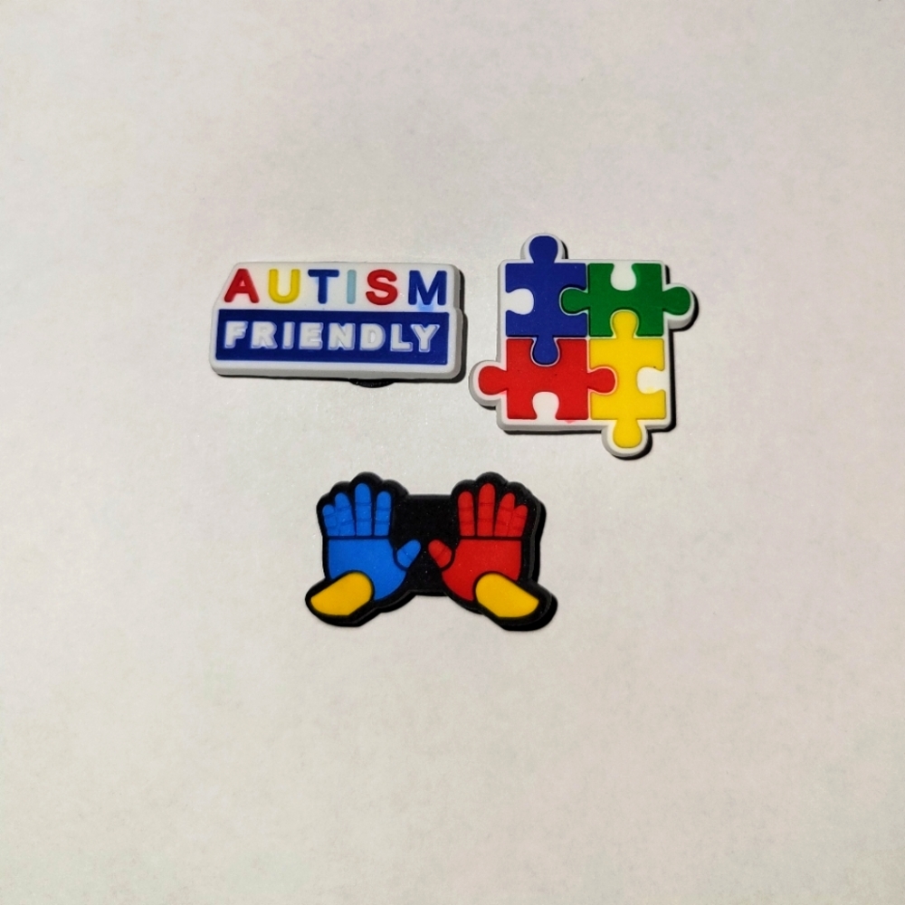 3 Assorted Autism Jibbitz Charms